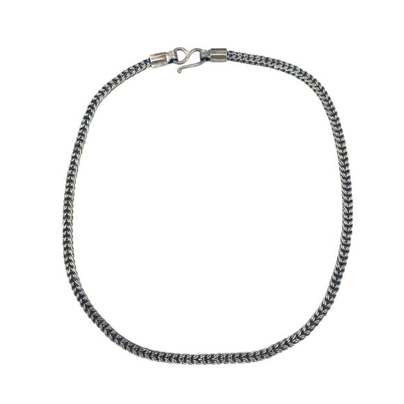 Oxidized Sterling Silver Heavy Chain Necklace With Hook Clasp Chunky - Picture 5 of 9